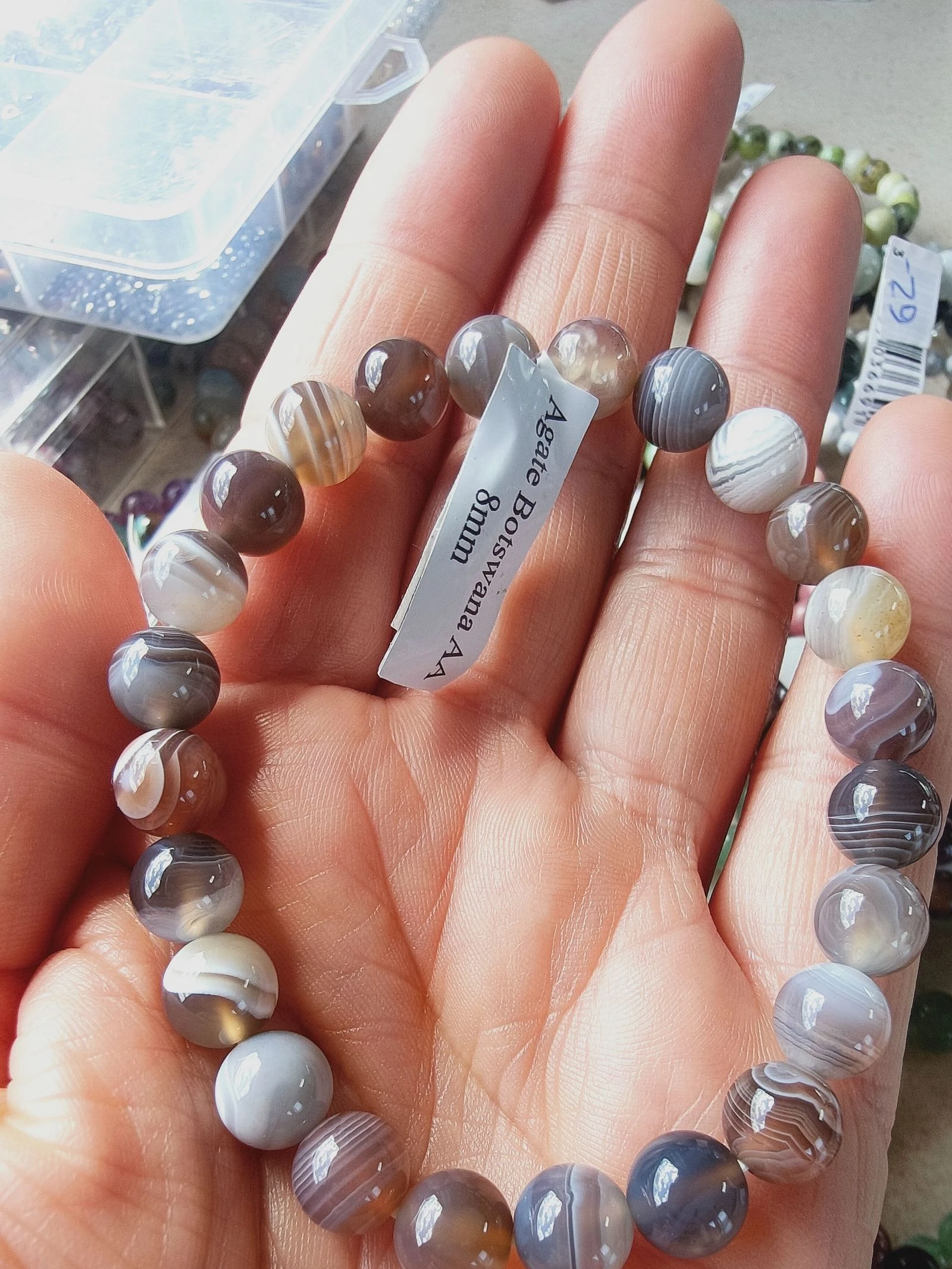 Una pulsera de ágata de Botsuana AA – photo 6